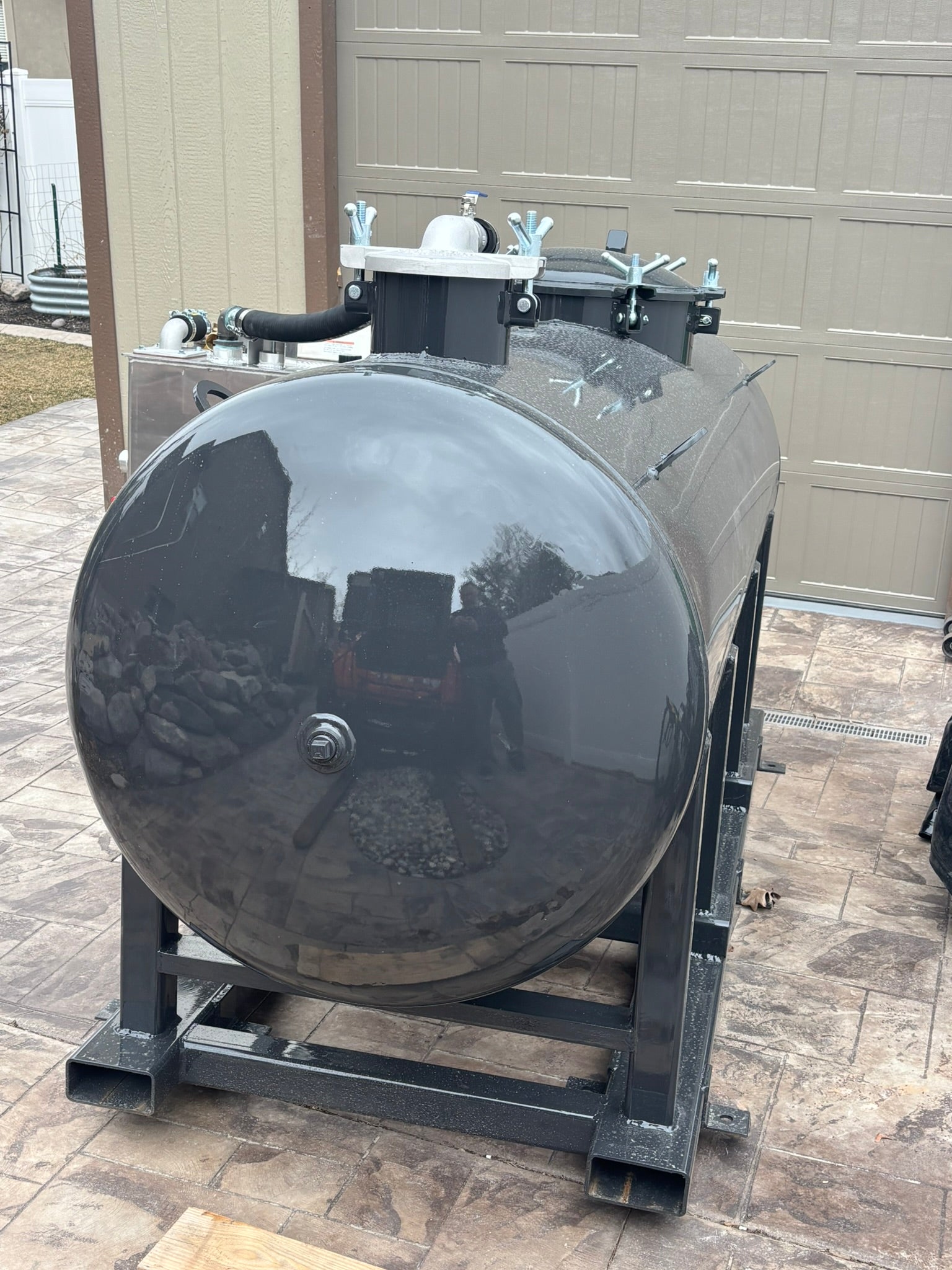 500 Gallon Slide In Vacuum Tank on Dump Trailer